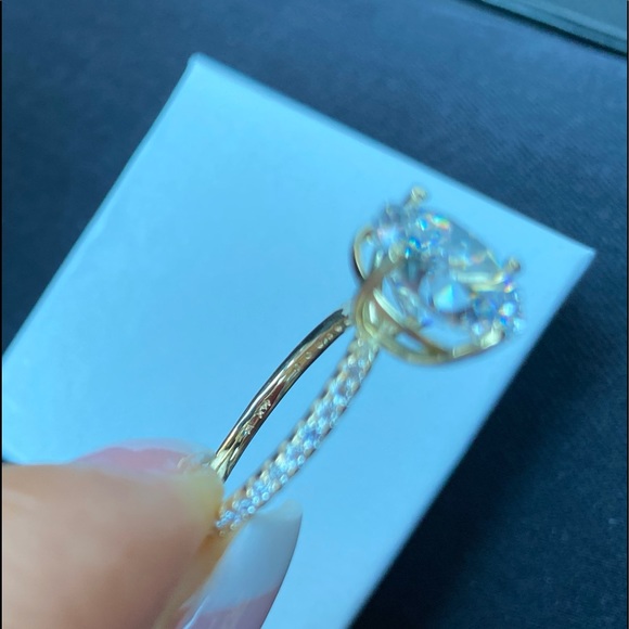 5ct 11x9mm Oval 14k Gold Diamond Engagement Ring - Picture 15 of 16